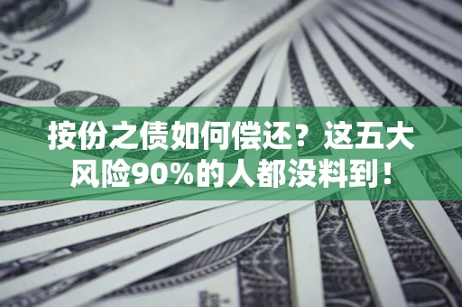 武汉按份之债如何偿还？这五大风险90%的人都没料到！