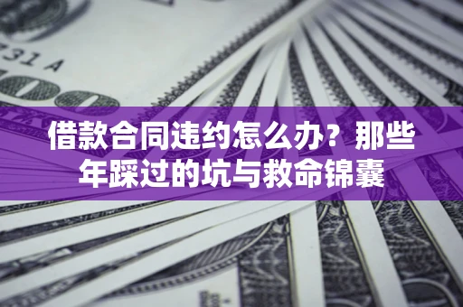 武汉借款合同违约怎么办？那些年踩过的坑与救命锦囊